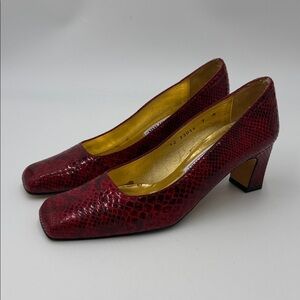 Vintage Timothy Hitsman Shoes Womens Pumps Pink Leather Faux Snake Skin Spain